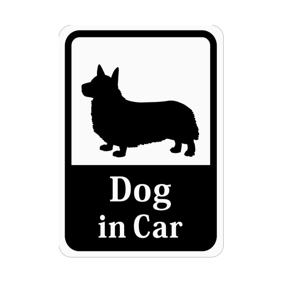 Dog in Car 「コーギー」 車用ステッカー (マグネット)