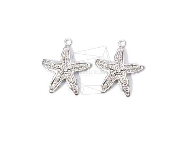 PDT-1641-MR【2個入り】ヒトデペンダント,starfish Pendant/ 28mm x 32mm