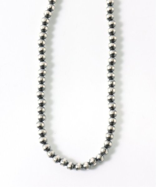 【INDIANJEWELRY / インディアンジュエリー】NAVAJO PEARL 7mm*22inch OXIDIZED