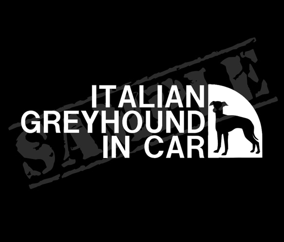 ITALIAN GREYHOUND IN CAR ステッカー（イタリアン・グレイハウンド） 5cm×17cm