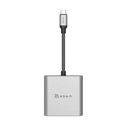 ADAM elements AAPADHUBH2GY USB Type-C 2ポートHDMI変換マルチディスプレイアダプター グレー