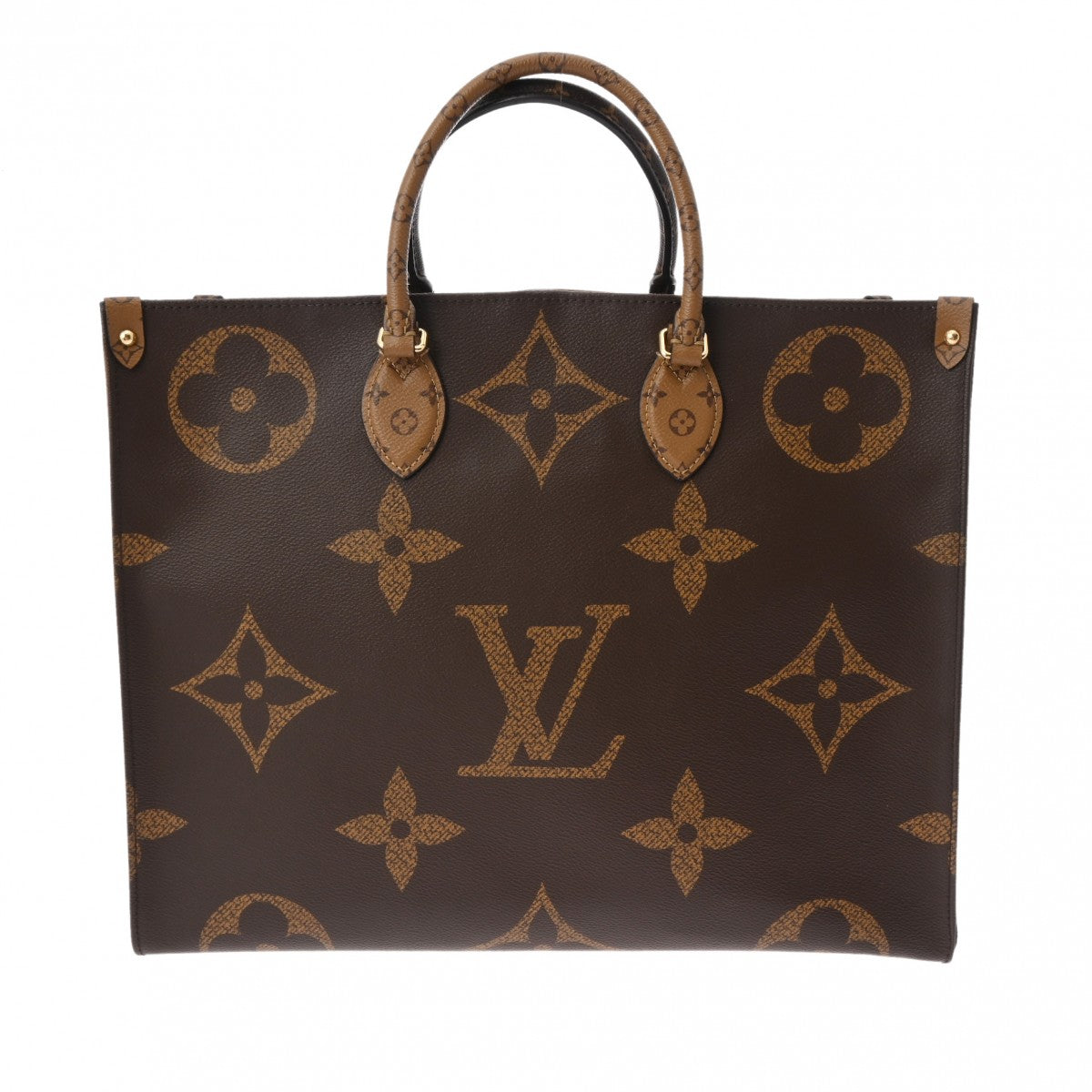 LOUIS VUITTON ルイヴィトン モノグラムジャイアント オンザゴー GM 旧型 2WAYトート ブラウン M44576 ユニセックス モノグラムキャンバス ハンドバッグ Aランク 中古 