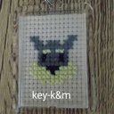 クロスステッチ刺繍キーホルダーシュナウザー