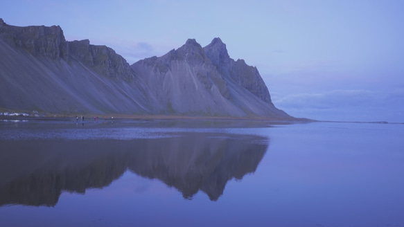 [Iceland Reflection Mountain]デジタル写真フレームレス絵画