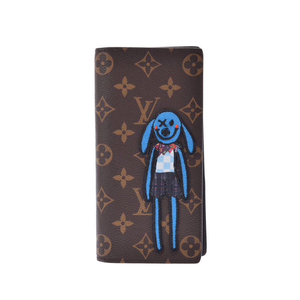 LOUIS VUITTON ルイヴィトン モノグラム ポルトフォイユブラザ ヴァージルアブロー ウサギ ブラウン M80158 メンズ モノグラムキャンバス 長財布 新同 中古 