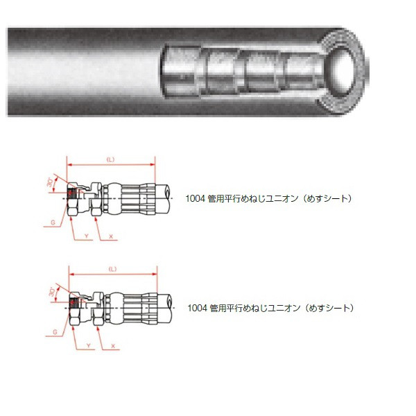 横浜ゴム（YOKOHAMA） 一般油圧ホース 2800mm 両端1004金具 NWP140-50 NWP140-50-2800 1004+1004（直送品）