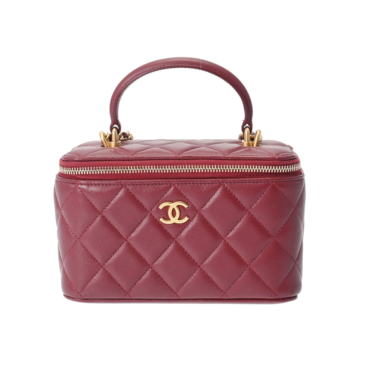 CHANEL シャネル スモールバニティ ボルドー ゴールド金具 レディース ラムスキン ショルダーバッグ Aランク 中古 