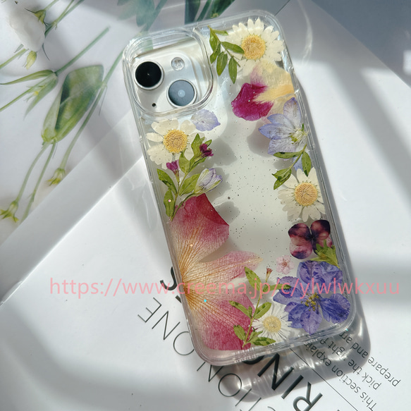 就職祝い 全機種対応 iPhone15 手作◆iPhone押し花スマホケース◆Xperia◆Galaxy◆