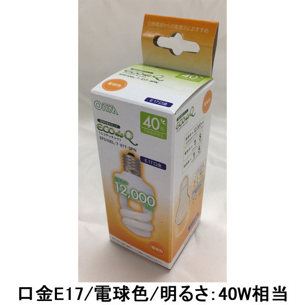 オーム電機 エコ電球D型40WE17電球色 EFD10EL/7-E17-SPN 1箱（24個入）