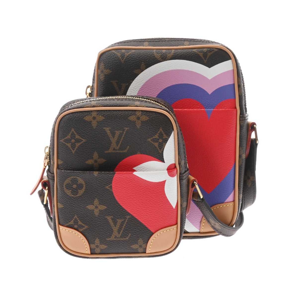 LOUIS VUITTON ルイヴィトン モノグラム ゲームオン パナムセット ブラウン M57450 レディース モノグラムキャンバス ショルダーバッグ 新同 中古 