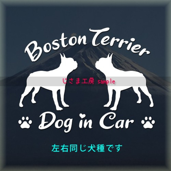 【同一犬種】　かわいい愛犬2頭飼い『Dog　in　Car』シルエットステッカー