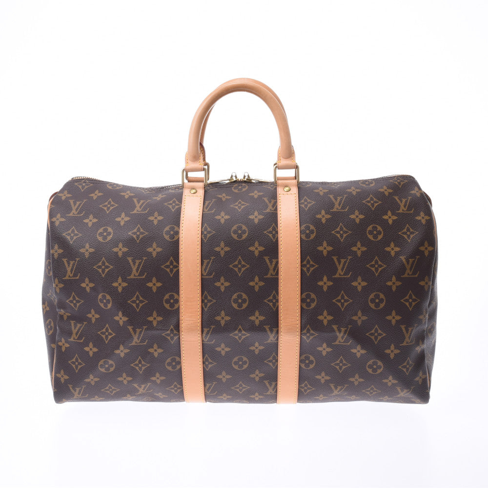 LOUIS VUITTON ルイヴィトン モノグラム キーポル45 ブラウン M41428 ユニセックス モノグラムキャンバス レザー ボストンバッグ ABランク 中古 