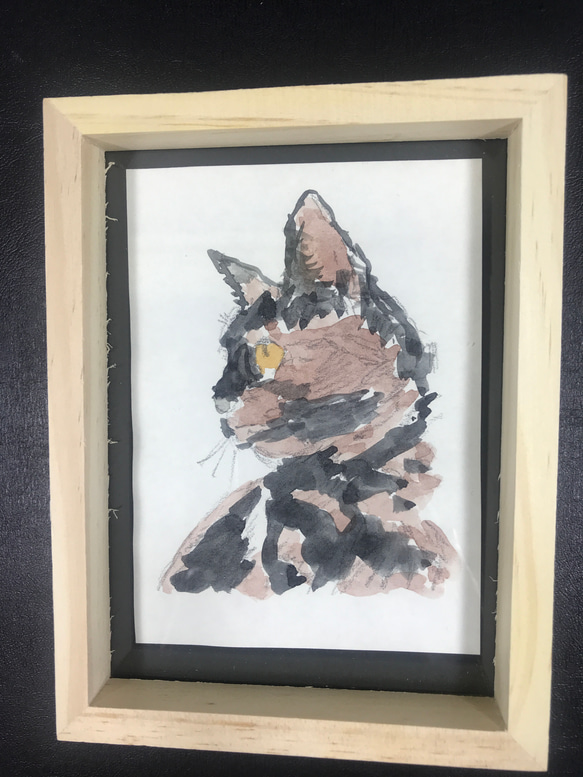 水彩画　原画　　猫　　送料込み