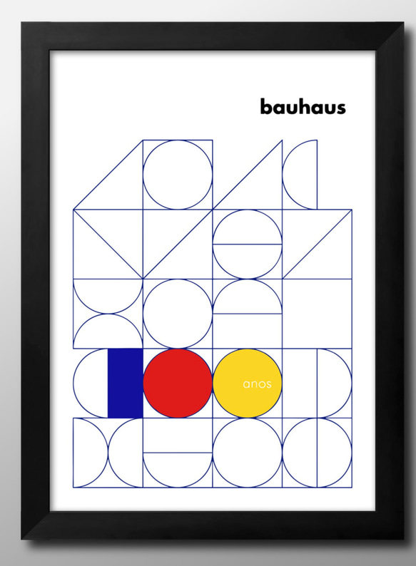 14270■アートポスター　絵画　A3サイズ『バウハウス　BAUHAUS』イラスト　デザイン　上級マット紙　北欧