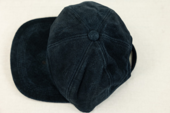 スエード レザーキャップ ネイビー Suede Leather Baseball Cap Navy 本革 豚革 Pig