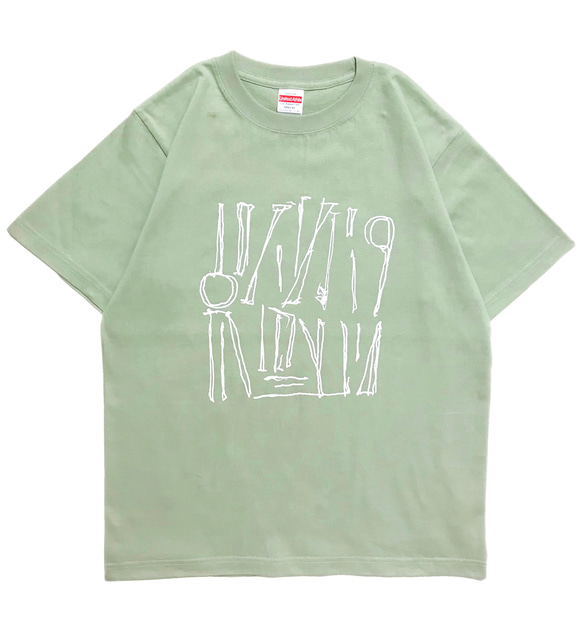 DRAWING・セージグリーン・Tシャツ【2TN-023-SG-W】