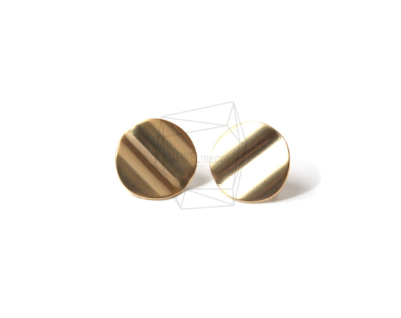 ERG-672-MG【2個入り】 ウェービーディスクピアス,Wavy Disk Post Earring