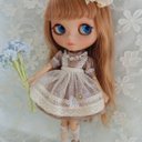 ナチュラル 可愛い Blythe Outfit ネオブライス アウトフィット お洋服 衣装 半袖 レース エプロン 風　ワンピース