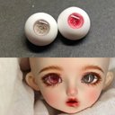 【12mm14mm16mm18mm】 ドールアイ ハンドメイドドール bjd 目 サイズ14/6 凍った薔薇の瞳 異瞳 オビツ11アイ-4828