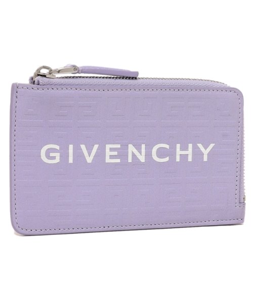 ジバンシィ カードケース 小銭入れ コインケース G カット ジップ付きカードホルダー パープル レディース GIVENCHY BB60KPB1J5 532