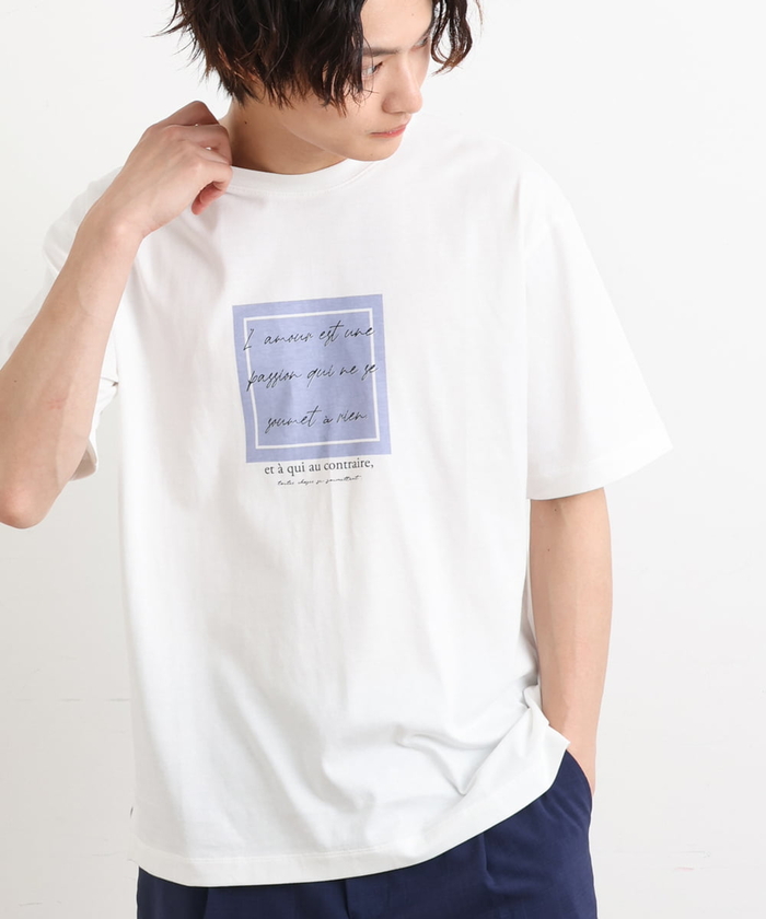 アー・ヴェ・ヴェメンズ/スクエアプリントセミワイドシルエットTシャツ