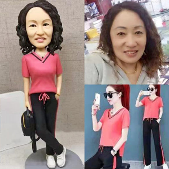 【オーダーメイド】お写真入から 3D 肖像画 似顔絵 人形 フィギュア 彼氏 彼女 誕生日ケーキトッパー 記念日カップル