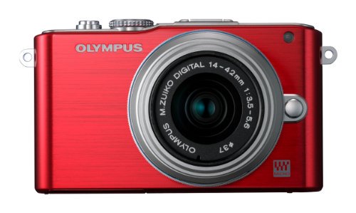 OLYMPUS ミラーレス一眼 PEN Lite E-PL3 レンズキット レッド E-PL3 LKIT RED【中古品】