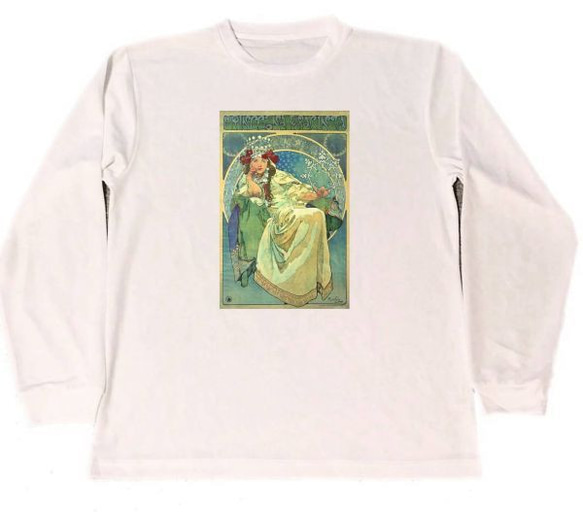 アルフォンス・ミュシャ　ドライ　ロング　Tシャツ　イラスト　ロンT　名画　グッズ　アート　絵画