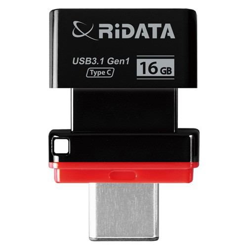 RiDATA RI-HT2U3116BKR USBメモリー USB3.1(Gen1)・USB2.0互換 TypeC-A対応16GB ブラック・レッド