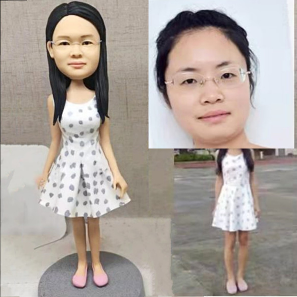 【オーダーメイド】お写真入から 3D 肖像画 似顔絵 人形 フィギュア 彼氏 彼女 誕生日ケーキトッパー 記念日カップル