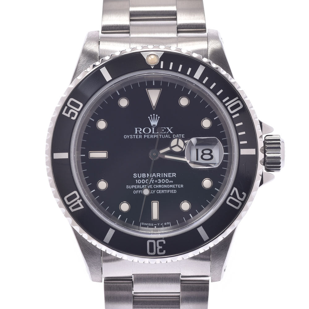 ROLEX ロレックス サブマリーナ 黒ベゼル 16610 メンズ SS 腕時計 自動巻き 黒文字盤 Aランク 中古 