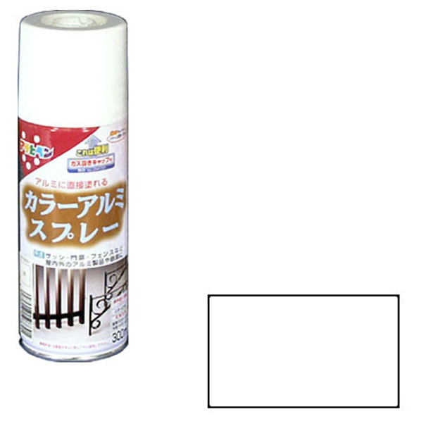 アサヒペン カラーアルミスプレー 300ml 白 AP9010641