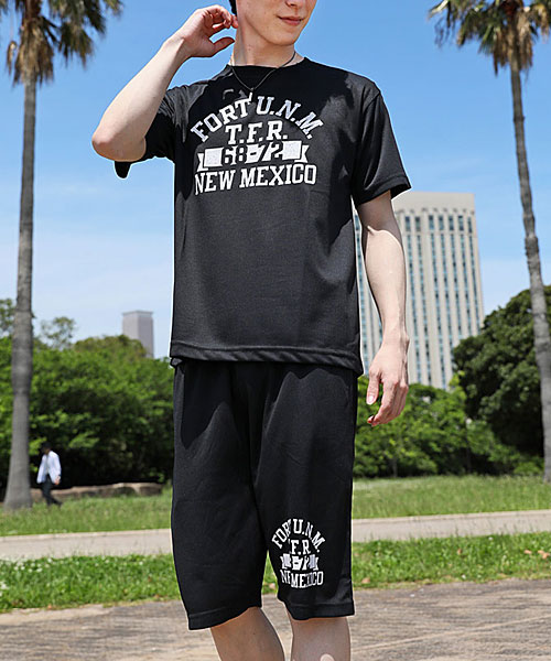 トップイズム/セットアップ メンズ 速乾DRY加工 ストレッチ 半袖Tシャツ×ハーフパンツ 上下セ･･･