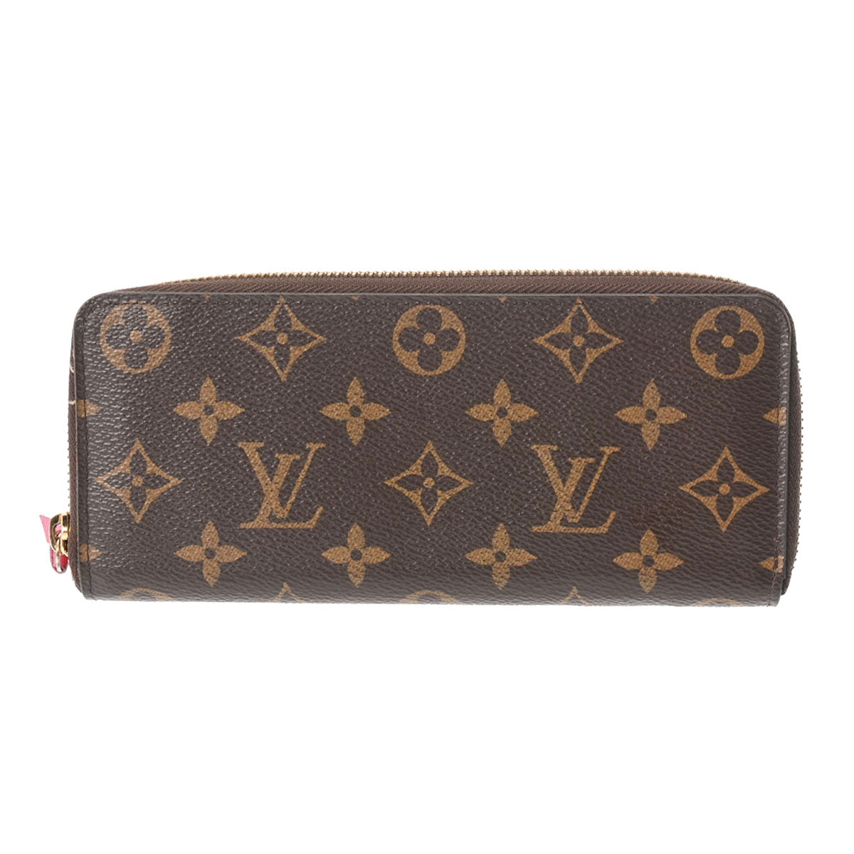 LOUIS VUITTON ルイヴィトン モノグラム ポルトフォイユクレマンス ブラウン/フューシャ M60742 レディース モノグラムキャンバス 長財布 ABランク 中古 