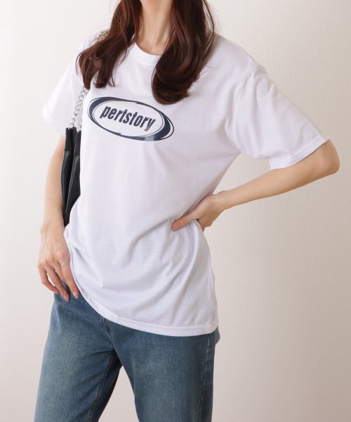 オーバーサイズ 半袖 ロゴ プリントTシャツ