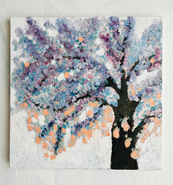 原画「朝の桜」S6・油彩