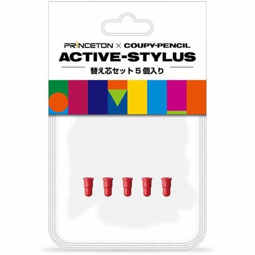 プリンストン クーピー型ACTIVE STYLUS用 替え芯セットx5(あか) PSA-TPRCPSHINSET-RD