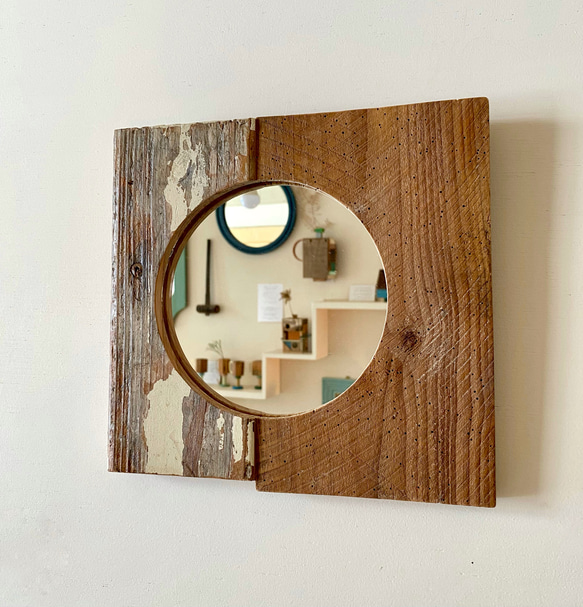 ミラー　『scrap wood bicolor mirror』