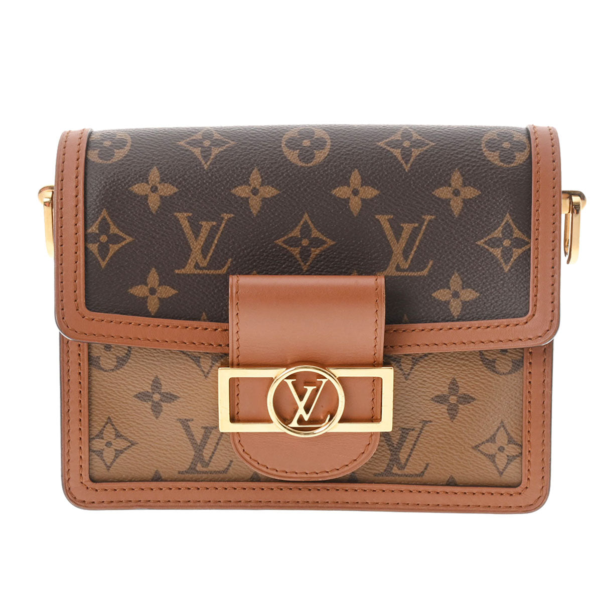 LOUIS VUITTON ルイヴィトン モノグラムリバース ドーフィーヌMINI ブラウン M44580 レディース モノグラムリバースキャンバス 2WAYバッグ ABランク 中古 