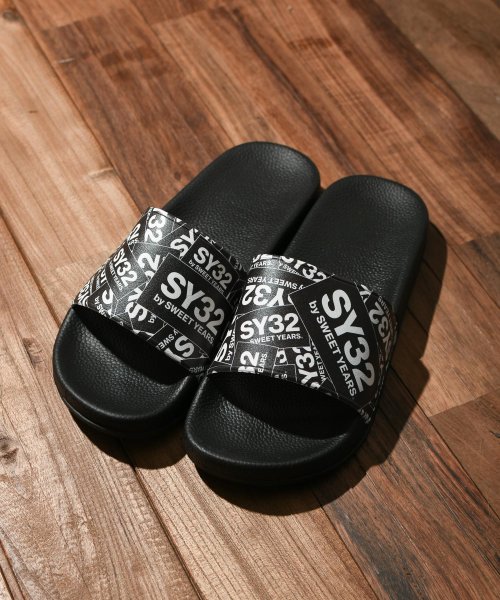 【73】【11123D】【SY32 by SWEET YEARS】BOX LOGO SHOWER SANDALS