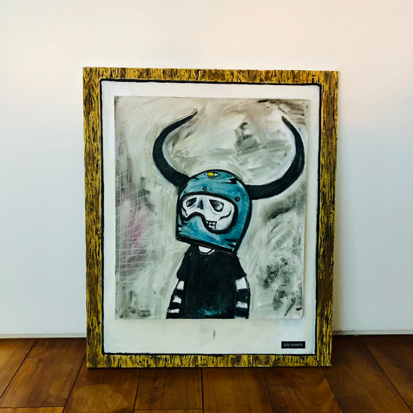 124 ☆SALE Untitled ( skull boy with helmet/ buffalo horn )