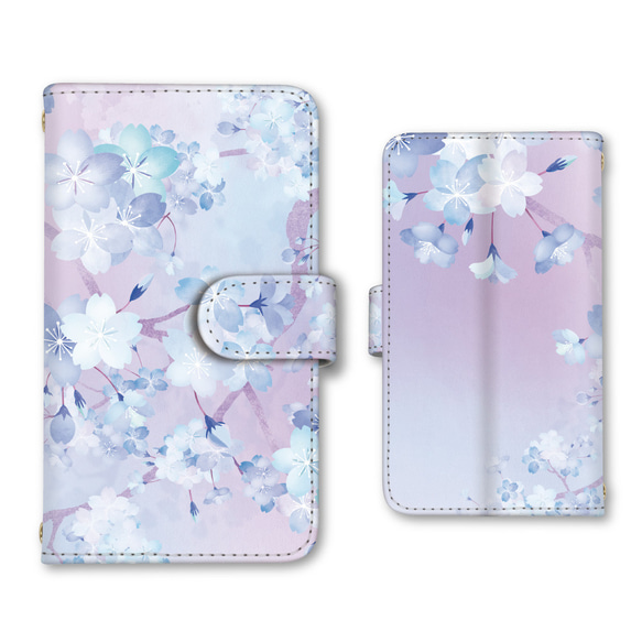 桜 スマホケース 手帳型ケース iPhoneケース 携帯ケース ミラー カード収納ポケット付