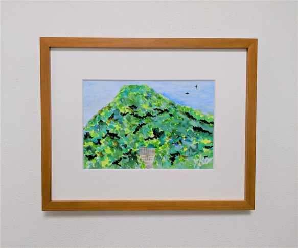 日本海の小山　　水彩画原画