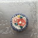 手編みブローチ＊お花刺繍＊