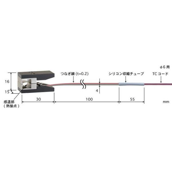 ヒートパイプ用温度センサ ー50~300°C タイプK 6φmm 【VAー06Kー01ーTS1ーASP】 VA-06K-01-TS1-ASP（直送品）