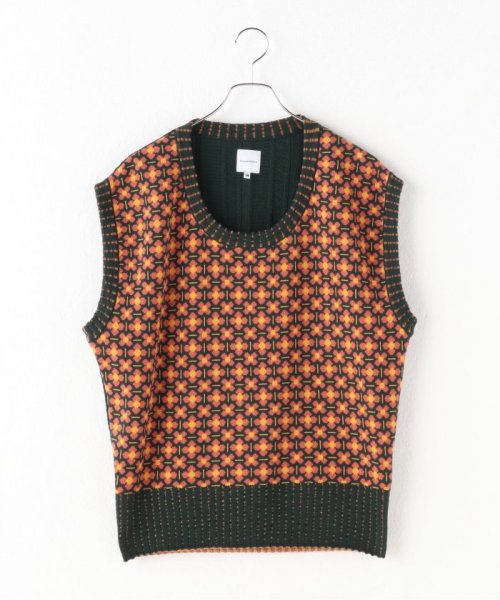 【Sasquatchfabrix. / サスクワァッチファブリックス 】 FLOWER KNIT VEST