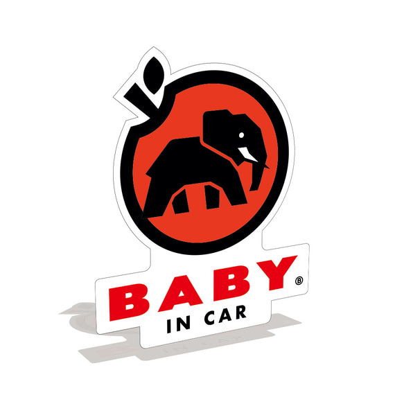 【マグネット】BABY IN CAR ベビーインカー カーマグネット アウトドア 子象 ベイビーインカー