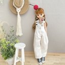 【受注制作】再販！サロペットパンツ ホワイト リカちゃん 1/6ドール服