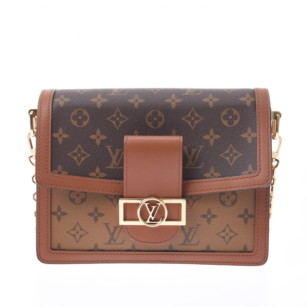 LOUIS VUITTON ルイヴィトン モノグラム リバース ドーフィーヌ キャメル系/黒 M43596 レディース 3WAYバッグ Aランク 中古 