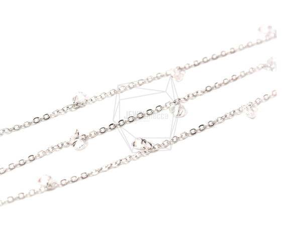 CHN-011-R【1m】ネックレスチェーン,235sf, Chain with Cubics